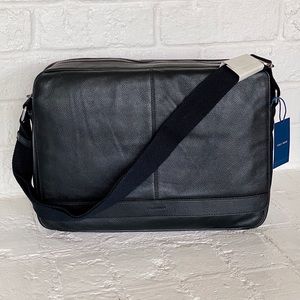 men's pebbled messenger bag